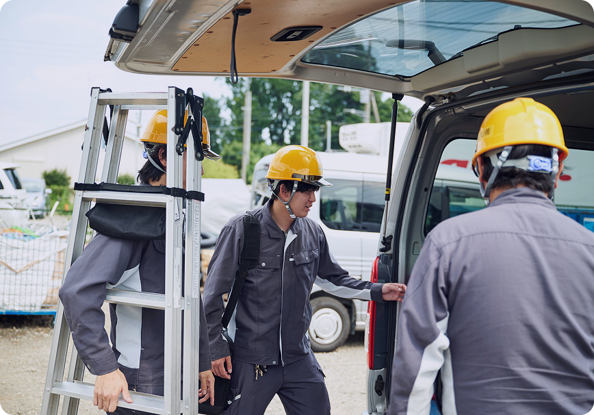 電気通信工事の配線ラック